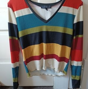 long sleeve striped top